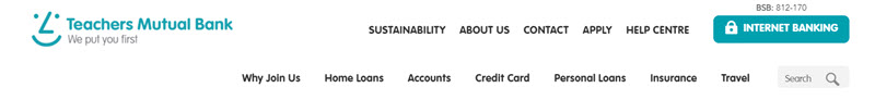 Screenshot of where to locate Internet Banking log in button on a desktop.